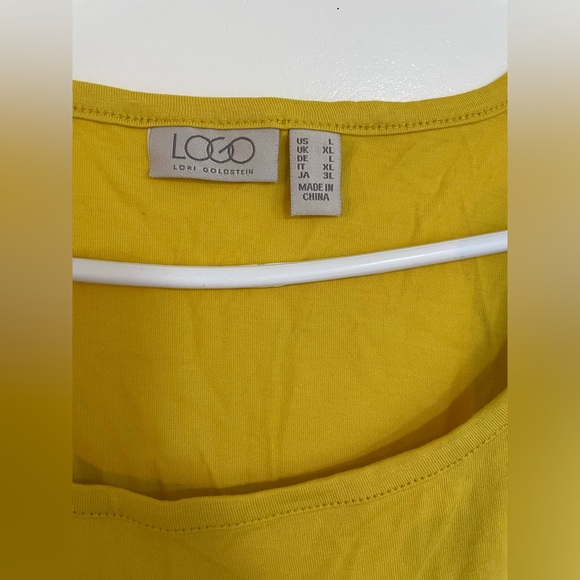 Logo Yellow Knit Long Sleeve Lace Hem Tunic Large - Picture 4 of 7